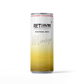 Rethym Mango functional drink can on a yellow background
