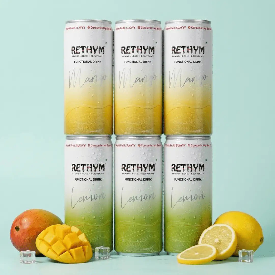 Everyday Wellness Kit (Pack of 6) – Mango & Lemon | Zero Added Sugar | Non - Carbonated - RETHYM